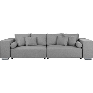 Big-Sofa INOSIGN Aliya Sofas Gr. B/H/T: 290 cm x 80 cm x 110 cm, Struktur fein, grau XXL Sofas incl. Bettfunktion und Bettkasten, Breite 290 cm,incl. Zierkissen