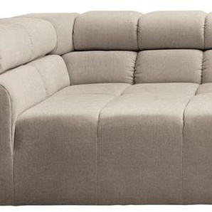 Big-Sofa INOSIGN Ancona Sofas Gr. B/H/T: 290 cm x 70 cm x 110 cm, Struktur, Recamiere links, ohne Sitzvorzug, grau (taupe) XXL Sofas auffällige Steppung, inkl. 2 Zierkissen und verstellbaren Kopfstützen