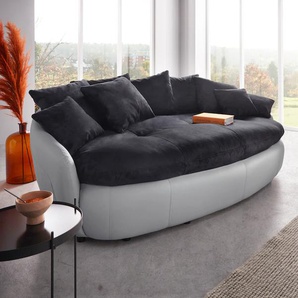 Big-Sofa INOSIGN Aruba, rot (lava, argent), B:238cm H:79cm T:140cm, Luxus-Microfaser (100% Polyester); Microfaser-Feinstruktur (pflegeleichte Microfaser, mit feiner Struktur, 100% Polyester), Sofas, grosszügiges, gemütliches Megasofa XXL, Topseller