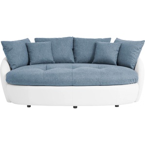 Big-Sofa INOSIGN Aruba Sofas Gr. B/H/T: 194 cm x 77 cm x 120 cm, Microfaser-Feinstruktur, blau (azure, weiß) XXL Sofas
