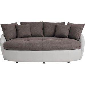 Big-Sofa INOSIGN Aruba Sofas Gr. B/H/T: 194 cm x 77 cm x 120 cm, Microfaser-Feinstruktur, grau (charcoal, argent) XXL Sofas