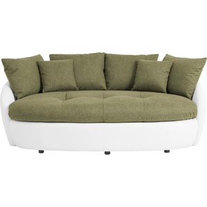 Big-Sofa INOSIGN Aruba Sofas Gr. B/H/T: 194 cm x 77 cm x 120 cm, Microfaser-Feinstruktur, grün (olive, weiß) XXL Sofas