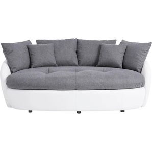 Big-Sofa INOSIGN Aruba Sofas Gr. B/H/T: 194 cm x 77 cm x 120 cm, Microfaser-Feinstruktur, weiß (anthracite, weiß) XXL Sofas