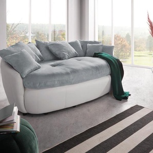Big-Sofa INOSIGN Aruba Sofas Gr. B/H/T: 238 cm x 79 cm x 140 cm, Lu x us-Microfaser, grau (smoke, weiß) XXL Sofas