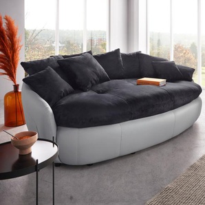 Big-Sofa INOSIGN Aruba Sofas Gr. B/H/T: 238 cm x 79 cm x 140 cm, Lu x us-Microfaser, rot (lava, argent) XXL Sofas grosszügiges, gemütliches Megasofa