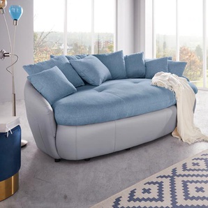 Big-Sofa INOSIGN Aruba Sofas Gr. B/H/T: 238 cm x 79 cm x 140 cm, Microfaser-Feinstruktur, blau (azure, argent) XXL Sofas