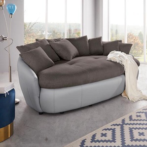 Big-Sofa INOSIGN Aruba Sofas Gr. B/H/T: 238 cm x 79 cm x 140 cm, Microfaser-Feinstruktur, grau (charcoal, argent) XXL Sofas