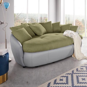 Big-Sofa INOSIGN Aruba Sofas Gr. B/H/T: 238 cm x 79 cm x 140 cm, Microfaser-Feinstruktur, grün (olive, argent) XXL Sofas