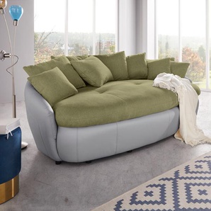 Big-Sofa INOSIGN Aruba Sofas Gr. B/H/T: 238 cm x 79 cm x 140 cm, Microfaser-Feinstruktur, grün (olive, argent) XXL Sofas grosszügiges, gemütliches Megasofa