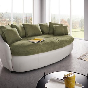Big-Sofa INOSIGN Aruba Sofas Gr. B/H/T: 238 cm x 79 cm x 140 cm, Microfaser-Feinstruktur, grün (olive, weiß) XXL Sofas grosszügiges, gemütliches Megasofa