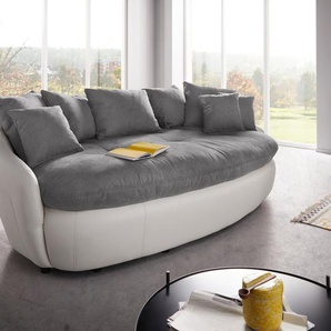 Big-Sofa INOSIGN Aruba Sofas Gr. B/H/T: 238 cm x 79 cm x 140 cm, Microfaser-Feinstruktur, weiß (anthracite, weiß) XXL Sofas grosszügiges, gemütliches Megasofa
