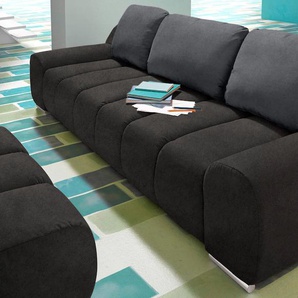 Big-Sofa INOSIGN Bono Sofas Gr. B/H/T: 266 cm x 90 cm x 102 cm, Lu x us-Microfaser ALTARA NUBUCK, mit Bettfunktion, schwarz (schwarz, grau) XXL Sofas