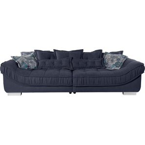 Big-Sofa INOSIGN Diwan Sofas Gr. B/H/T: 300 cm x 68 cm x 119 cm, Struktur fein, blau (marine) XXL Sofas Breite 300 cm, lose Zier- und Rückenkissen