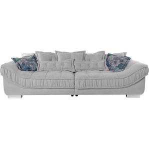 Big-Sofa INOSIGN Diwan Sofas Gr. B/H/T: 300 cm x 68 cm x 119 cm, Struktur fein, silberfarben (silber) XXL Sofas Breite 300 cm, lose Zier- und Rückenkissen