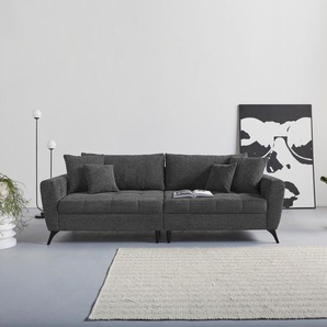 Big-Sofa INOSIGN Lörby Sofas Gr. B/H/T: 264 cm x 90 cm x 107 cm, Struktur weich, Struktur weich, grau (rock) XXL Sofas auch mit Aqua clean-Bezug, feine Steppung im Sitzbereich, lose Kissen