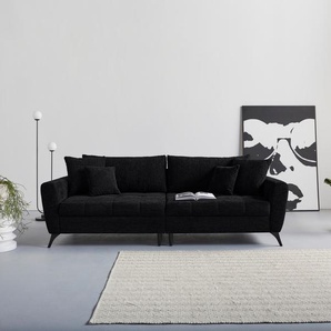Big-Sofa INOSIGN Lörby Sofas Gr. B/H/T: 264 cm x 90 cm x 107 cm, Struktur weich, Struktur weich, schwarz XXL Sofas auch mit Aqua clean-Bezug, feine Steppung im Sitzbereich, lose Kissen