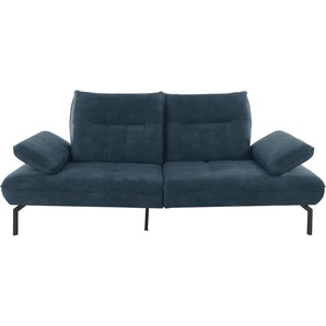 Big-Sofa INOSIGN Marino Sofas Gr. B/H/T: 226 cm x 96 cm x 107 cm, Samtoptik, Mit Armfunktion, Rückenfunktion und Sitztiefenverstellung, blau (petrol) XXL Sofas Armteil- und Rückenverstellung, wahlweise mit Sitztiefenverstellung