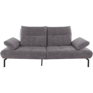 Big-Sofa INOSIGN Marino Sofas Gr. B/H/T: 226 cm x 96 cm x 107 cm, Samtoptik, Mit Armfunktion und Rückenfunktion, grau XXL Sofas Armteil- und Rückenverstellung, wahlweise mit Sitztiefenverstellung