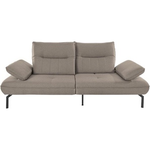 Big-Sofa INOSIGN Marino Sofas Gr. B/H/T: 226 cm x 96 cm x 107 cm, Struktur fein, Mit Armfunktion und Rückenfunktion, grau (stone) XXL Sofas Armteil- und Rückenverstellung, wahlweise mit Sitztiefenverstellung