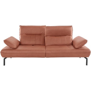 Big-Sofa INOSIGN Marino Sofas Gr. B/H/T: 226 cm x 96 cm x 107 cm, Lu x us-Microfaser Lederoptik, Mit Armfunktion, Rückenfunktion und Sitztiefenverstellung, braun (cognac) XXL Sofas
