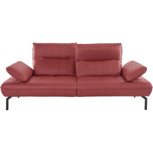 Big-Sofa INOSIGN Marino Sofas Gr. B/H/T: 226 cm x 96 cm x 107 cm, Lu x us-Microfaser Lederoptik, Mit Armfunktion, Rückenfunktion und Sitztiefenverstellung, rot XXL Sofas