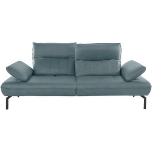 Big-Sofa INOSIGN Marino Sofas Gr. B/H/T: 226 cm x 96 cm x 107 cm, Lu x us-Microfaser Lederoptik, Mit Armfunktion und Rückenfunktion, blau (petrol) XXL Sofas