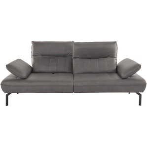 Big-Sofa INOSIGN Marino Sofas Gr. B/H/T: 226 cm x 96 cm x 107 cm, Lu x us-Microfaser Lederoptik, Mit Armfunktion und Rückenfunktion, grau XXL Sofas