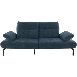 Big-Sofa INOSIGN Marino Sofas Gr. B/H/T: 226 cm x 96 cm x 107 cm, Samtoptik, Mit Armfunktion, Rückenfunktion und Sitztiefenverstellung, blau (petrol) XXL Sofas