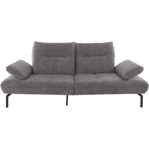 Big-Sofa INOSIGN Marino Sofas Gr. B/H/T: 226 cm x 96 cm x 107 cm, Samtoptik, Mit Armfunktion, Rückenfunktion und Sitztiefenverstellung, grau (anthrazit) XXL Sofas