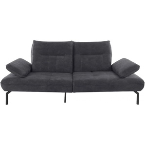 Big-Sofa INOSIGN Marino Sofas Gr. B/H/T: 226 cm x 96 cm x 107 cm, Samtoptik, Mit Armfunktion, Rückenfunktion und Sitztiefenverstellung, grau XXL Sofas Armteil- und Rückenverstellung, wahlweise mit Sitztiefenverstellung