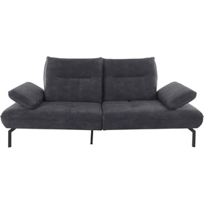 Big-Sofa INOSIGN Marino Sofas Gr. B/H/T: 226 cm x 96 cm x 107 cm, Samtoptik, Mit Armfunktion und Rückenfunktion, grau (anthrazit) XXL Sofas Armteil- und Rückenverstellung, wahlweise mit Sitztiefenverstellung