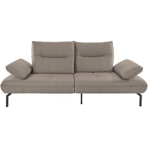Big-Sofa INOSIGN Marino Sofas Gr. B/H/T: 226 cm x 96 cm x 107 cm, Struktur fein, Mit Armfunktion, Rückenfunktion und Sitztiefenverstellung, grau (hellgrau) XXL Sofas
