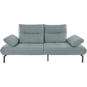 Big-Sofa INOSIGN Marino Sofas Gr. B/H/T: 226 cm x 96 cm x 107 cm, Struktur fein, Mit Armfunktion und Rückenfunktion, grün (mint) XXL Sofas Armteil- und Rückenverstellung, wahlweise mit Sitztiefenverstellung