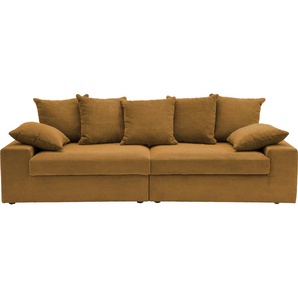 Big-Sofa INOSIGN Sassari Sofas Gr. B/H/T: 250 cm x 76 cm x 103 cm, Cord, Big-Sofa 2-Sitzer-2-Sitzer, goldfarben (gold) XXL Sofas