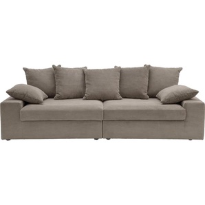 Big-Sofa INOSIGN Sassari Sofas Gr. B/H/T: 250 cm x 76 cm x 103 cm, Cord, Big-Sofa 2-Sitzer-2-Sitzer, grau (grau, braun) XXL Sofas