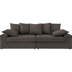 Big-Sofa INOSIGN Sassari Sofas Gr. B/H/T: 250 cm x 76 cm x 103 cm, Microfaser, Big-Sofa 2-Sitzer-2-Sitzer, braun (dunkelbraun) XXL Sofas