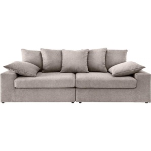 Big-Sofa INOSIGN Sassari Sofas Gr. B/H/T: 250 cm x 76 cm x 103 cm, Microfaser, Big-Sofa 2-Sitzer-2-Sitzer, grau (taupe) XXL Sofas