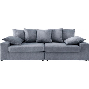 Big-Sofa INOSIGN Sassari Sofas Gr. B/H/T: 250 cm x 76 cm x 103 cm, Struktur, Big-Sofa 2-Sitzer-2-Sitzer, blau (hellblau) XXL Sofas