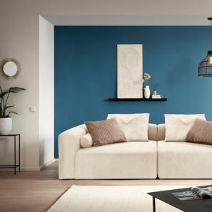 Big-Sofa INOSIGN Suyana mit Federkern, B/T/H: 304/135/69 cm, Zierkissen + Kissenrollen, beige (creme), B:304cm H:69cm T:135cm, 100% Polyester, Sofas, grosszügiges, gemütliches Megasofa, viel Platz zum Relaxen, Cord-Bezug, Topseller