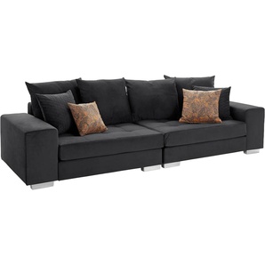 Big-Sofa INOSIGN Vale Sofas Gr. B/H/T: 277 cm x 88 cm x 107 cm, Samtvelours, schwarz XXL Sofas