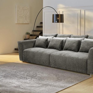 Big-Sofa JOCKENHÖFER GRUPPE Gulliver, grau, B:298cm T:137cm, Korpus: 100% Polyester, Kissen: 100% Polyester, Sofas, mit Federkernpolsterung für kuscheligen, angenehmen Sitzkomfort, Topseller