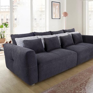 Big-Sofa JOCKENHÖFER GRUPPE Gulliver, blau (dunkelblau), B:298cm T:137cm, Korpus: 92% Polyester, 8% Nylon, Kissen: 75% Baumwolle, 25% Polyester, Sofas, mit Federkernpolsterung für kuscheligen, angenehmen Sitzkomfort, Topseller