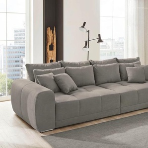 Big-Sofa JOCKENHÖFER GRUPPE Moldau, grau, B:306cm H:83cm T:134cm, Feinstruktur (100% Polyester) in Sitz, Rücken- und Zierkissen, Luxus-Microfaser Alca Top (100% Polyester), im Korpus, Sofas, Inklusive loser Rücken- und Zierkissen, frei im Raum stellbar,
