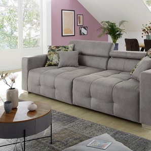 Big-Sofa JOCKENHÖFER GRUPPE Trento Sofas Gr. B/T: 289 cm x 123 cm, Lu x us-Microfaser Lederoptik, braun (schlamm, braun) XXL Sofas