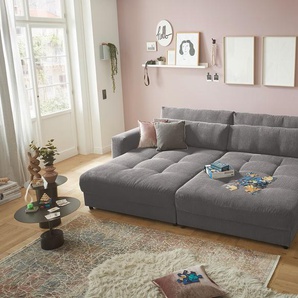 Big-Sofa Joseli Grau Cordstoff Zuri 292 x 90 x 194cm Gleichschenklig Modern