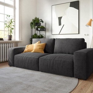 Big-Sofa Lanzo 230x95 cm Mikrofaser Schwarz, Big Sofas