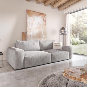 Big-Sofa Lanzo XL 270x130 cm Cord Silbergrau, Big Sofas