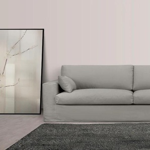 Big-Sofa LEGER HOME BY LENA GERCKE Sölve Sofas Gr. B/H/T: 274 cm x 86 cm x 98 cm, Baumwoll-/Leinenmi, grau (stone) XXL Sofas mit optischer Husse, weicher Sitzkomfort