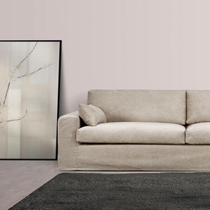 Big-Sofa LEGER HOME BY LENA GERCKE Sölve Sofas Gr. B/H/T: 274 cm x 86 cm x 98 cm, Material, beige (creme) XXL Sofas mit optischer Husse, weicher Sitzkomfort