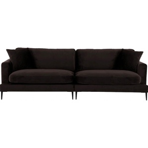 Big-Sofa LEONIQUE Cozy Sofas Gr. B/H/T: 252 cm x 80 cm x 97 cm, Samtoptik, braun (espresso) XXL Sofas